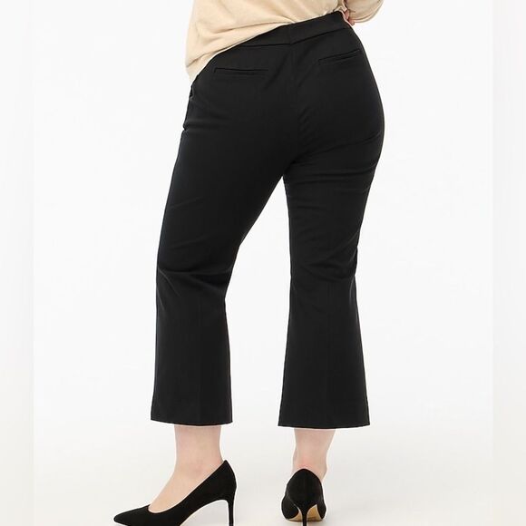 J Crew Factory Kelsey Flare Pant Size 14 Black Cropped Stretch Office Minimalist - Picture 11 of 11